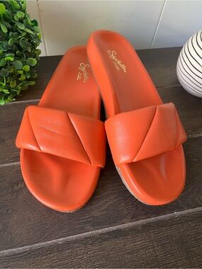 Seychelles  Orange Trilogy Slide Sandals Size 9